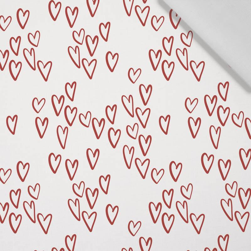 BUBBLE HEARTS / ECRU (BIRDS IN LOVE) - Cotton woven fabric