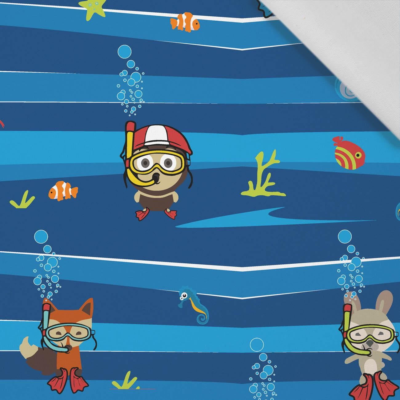 ANIMALS IN WATER - Cotton woven fabric