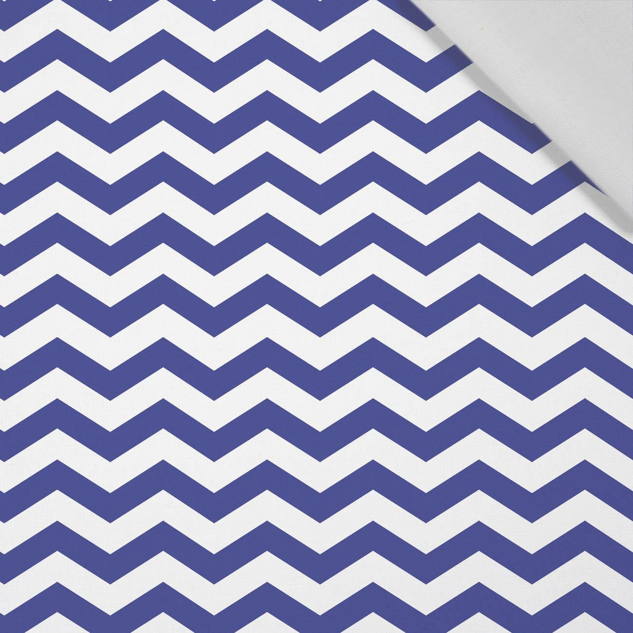 ZIGZAGS / blue - Cotton woven fabric