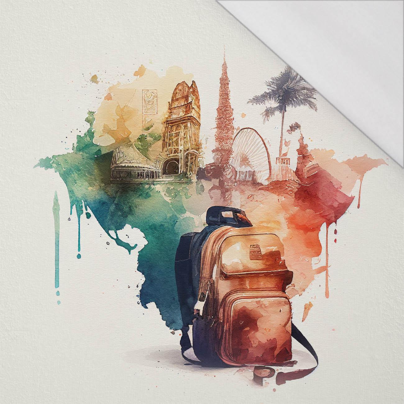 TRAVEL TIME PAT. 6 - panel (75cm x 80cm) SINGLE JERSEY PANEL