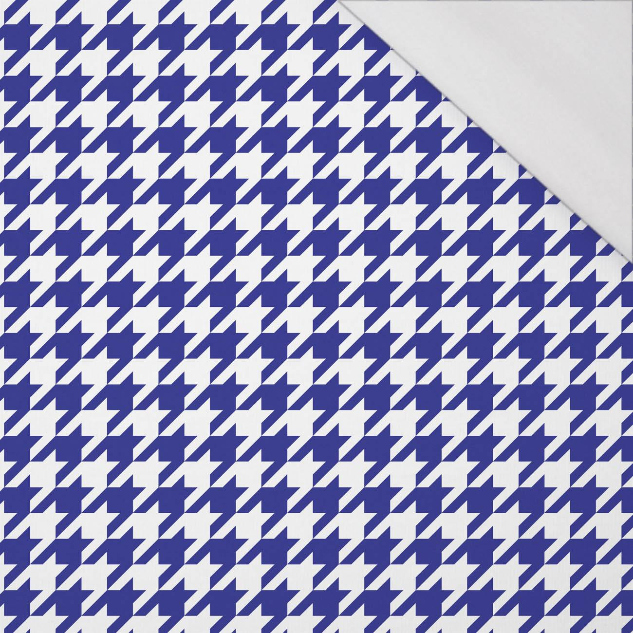 CORNFLOWER HOUNDSTOOTH / WHITE - single jersey with elastane 