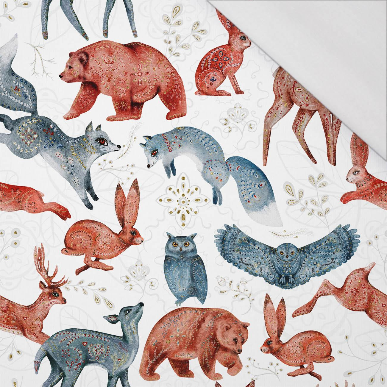 FOLK ANIMALS pat. 1 / white (FOLK FOREST) - single jersey 