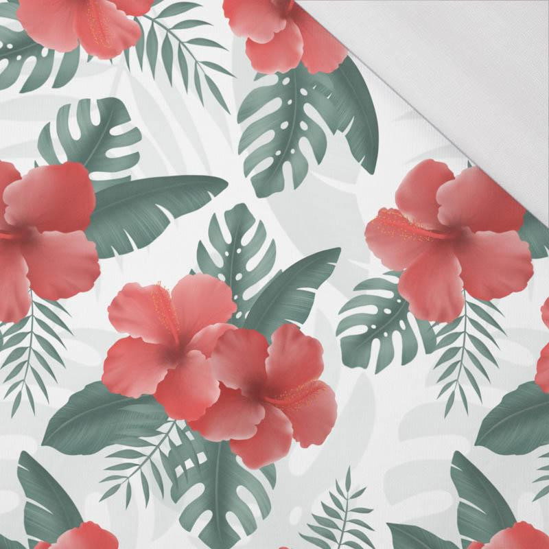 HIBISCUS Pat. 2 / red - single jersey with elastane 