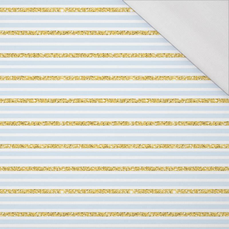 LIGHT BLUE STRIPES / GLITTER (PUMPKIN GARDEN) - single jersey with elastane 