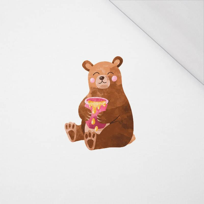 BEAR WITH HONEY (BEARS AND BUTTERFLIES) - SINGLE JERSEY PANEL 