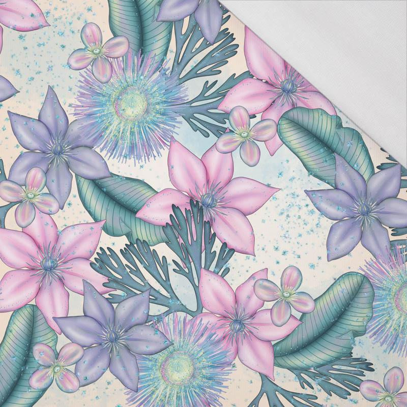 WATER WORLD pat. 1 / ecru - single jersey with elastane 