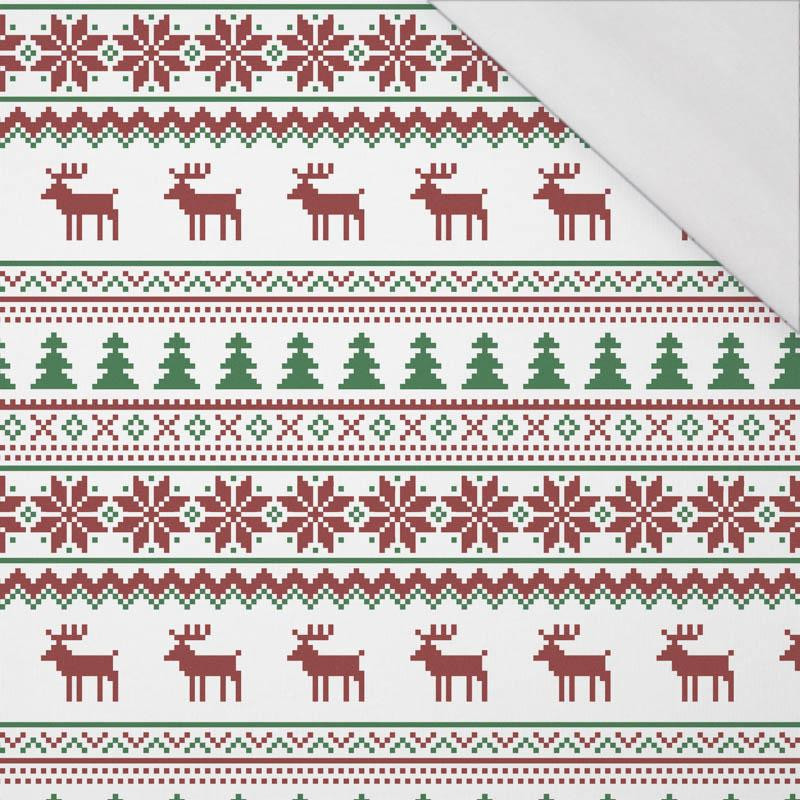 REINDEERS PAT. 2 / maroon - green - single jersey with elastane 
