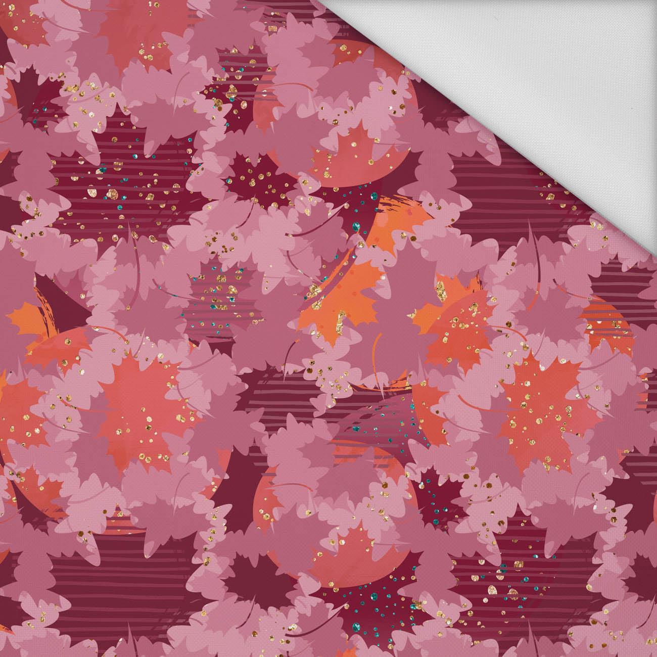 PINK LEAVES (GLITTER AUTUMN) - Waterproof woven fabric