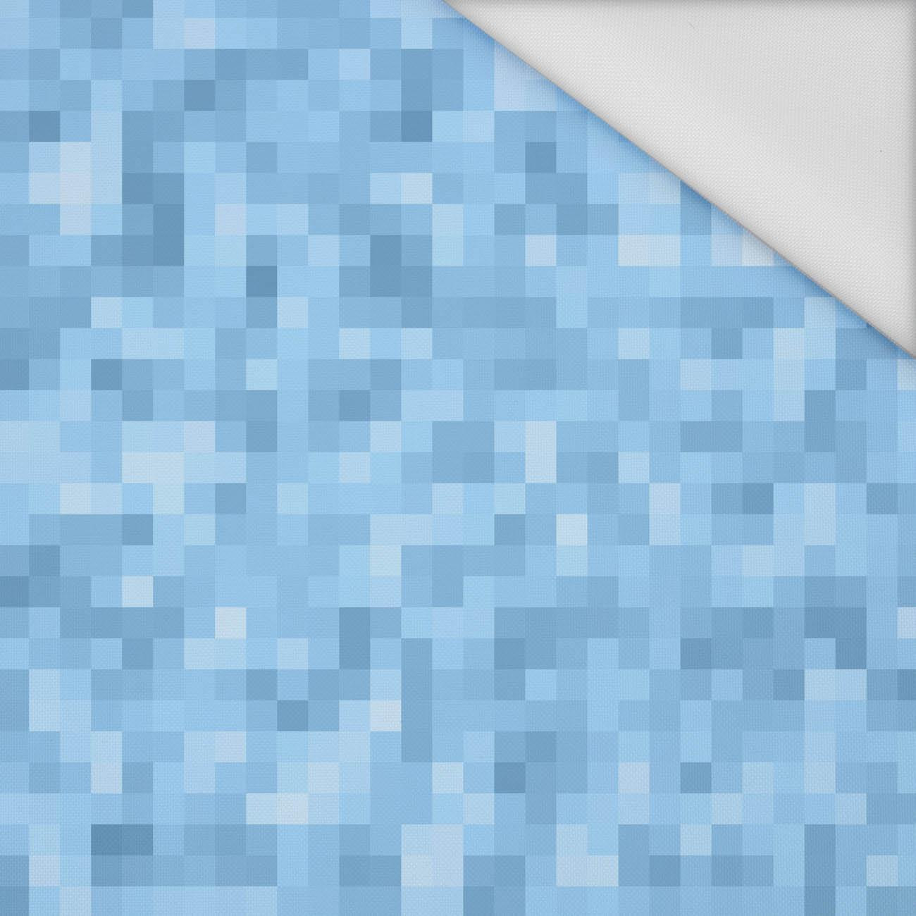 PIXELS pat. 2 / light blue - Waterproof woven fabric