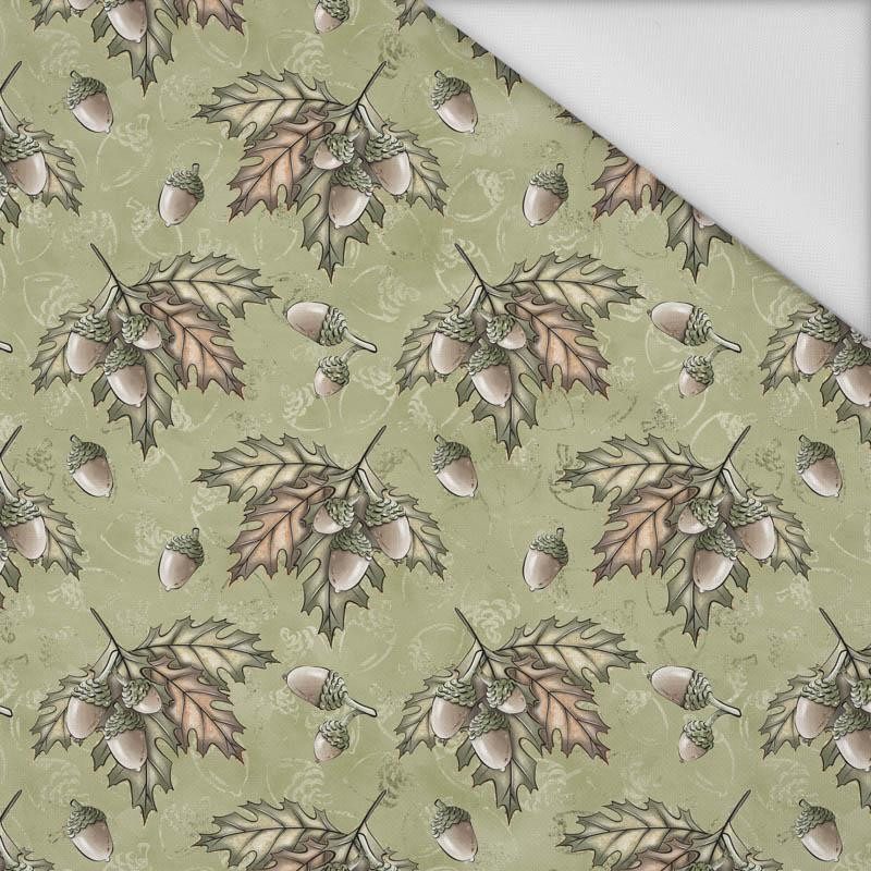 LEAVES AND ACORNS pat. 2 (AUTUMN IN THE FOREST) - Waterproof woven fabric