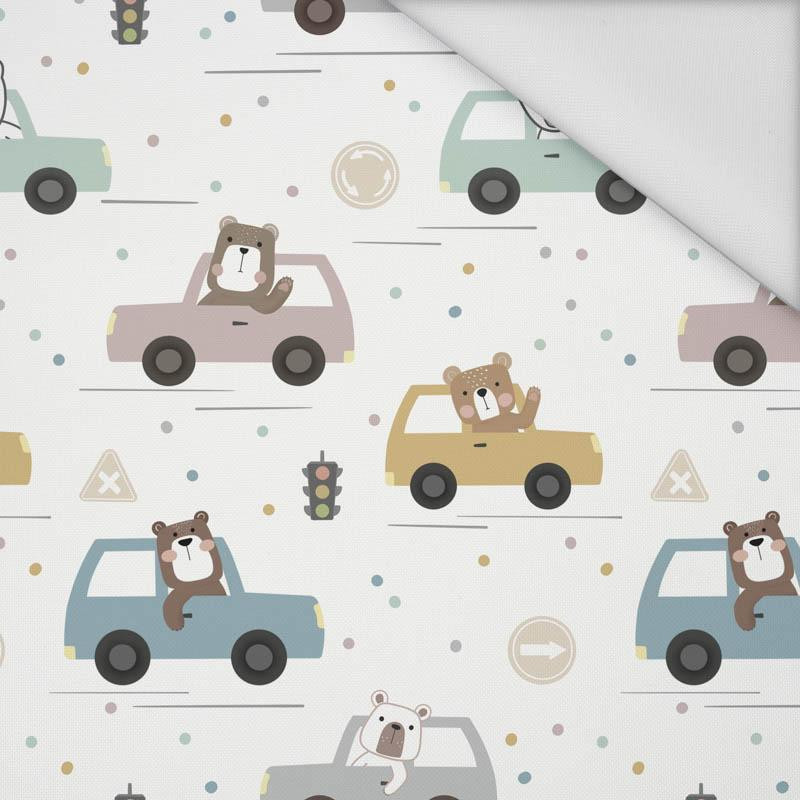 COLORFUL CARS / traffic lights (CITY BEARS) - Waterproof woven fabric