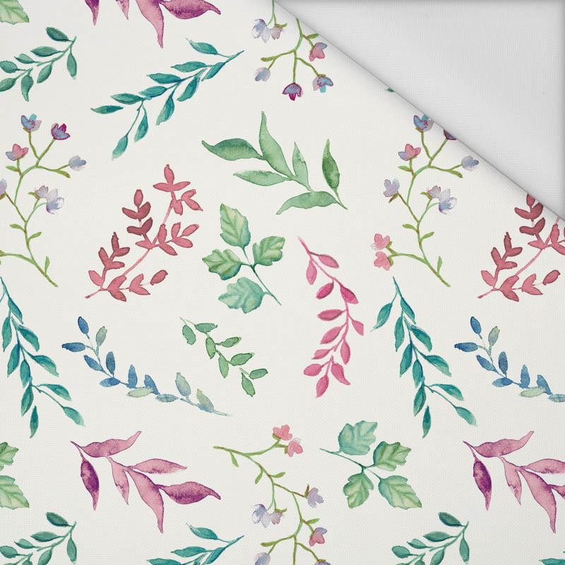 COLORFUL HERBARIUM / white - Waterproof woven fabric