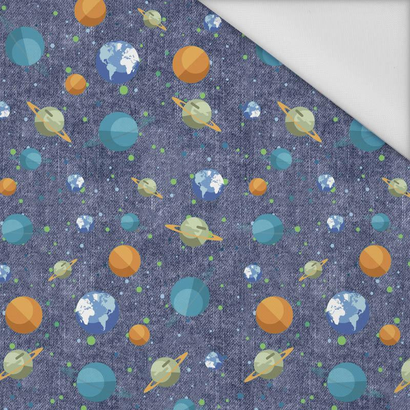 PLANETS PAT. 2 (SPACE EXPEDITION) / ACID WASH DARK BLUE - Waterproof woven fabric