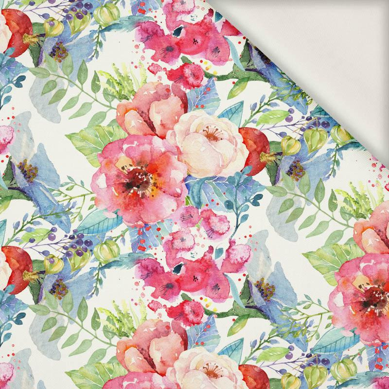 WILD ROSE PAT. 3 (IN THE MEADOW) - viscose woven fabric
