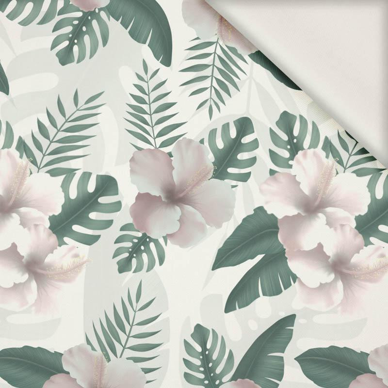 HIBISCUS Pat. 2 / white - viscose woven fabric
