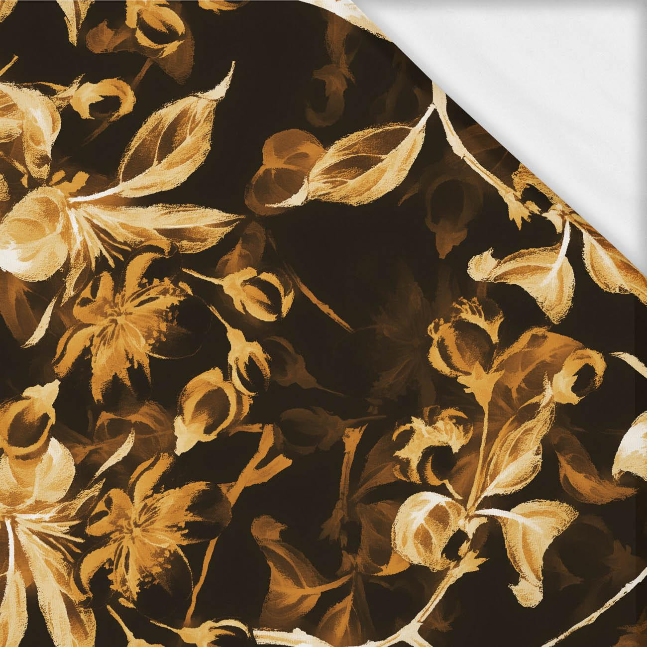 APPLE BLOSSOM pat. 1 (gold) / black - single jersey with elastane