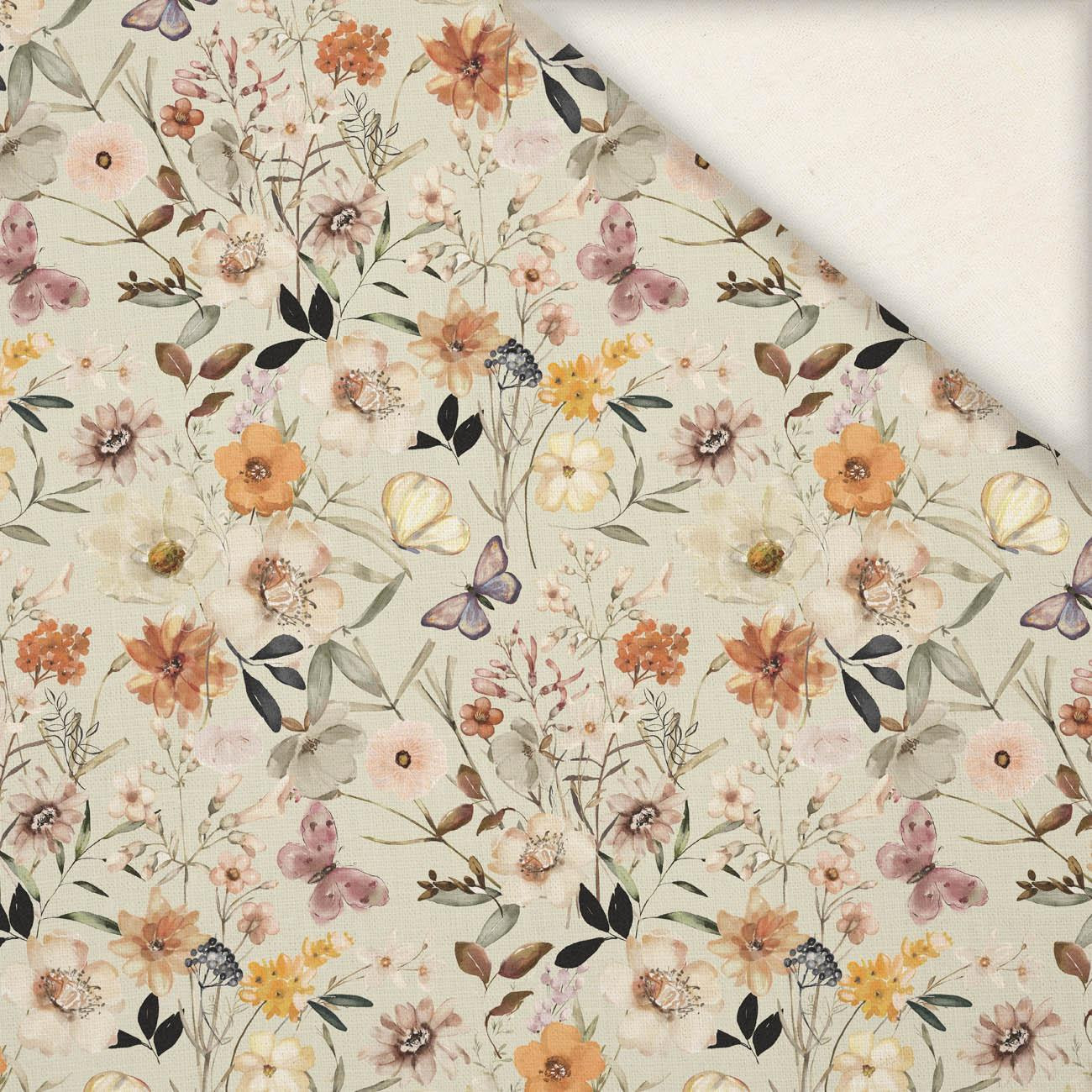 FLOWERS MIX pat. 3 - Linen 100%