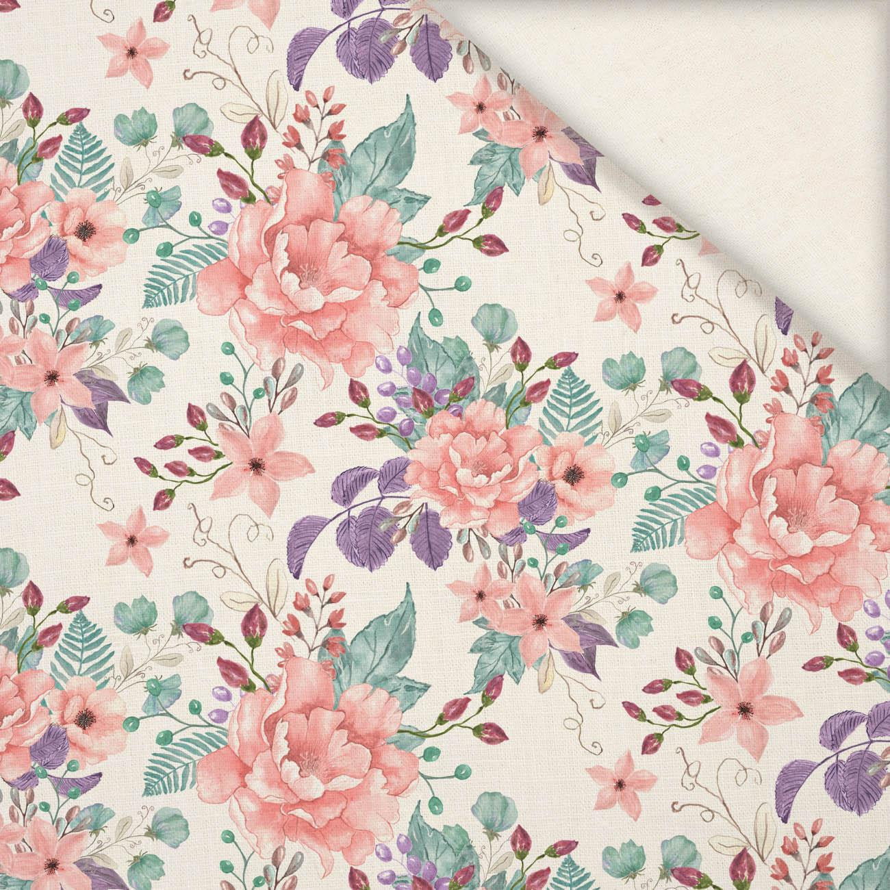 WILD ROSE FLOWERS PAT. 1 (BLOOMING MEADOW) - Linen 100%