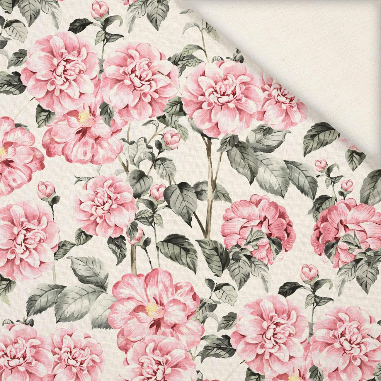 PINK PEONIES pat. 3 - Linen 100%