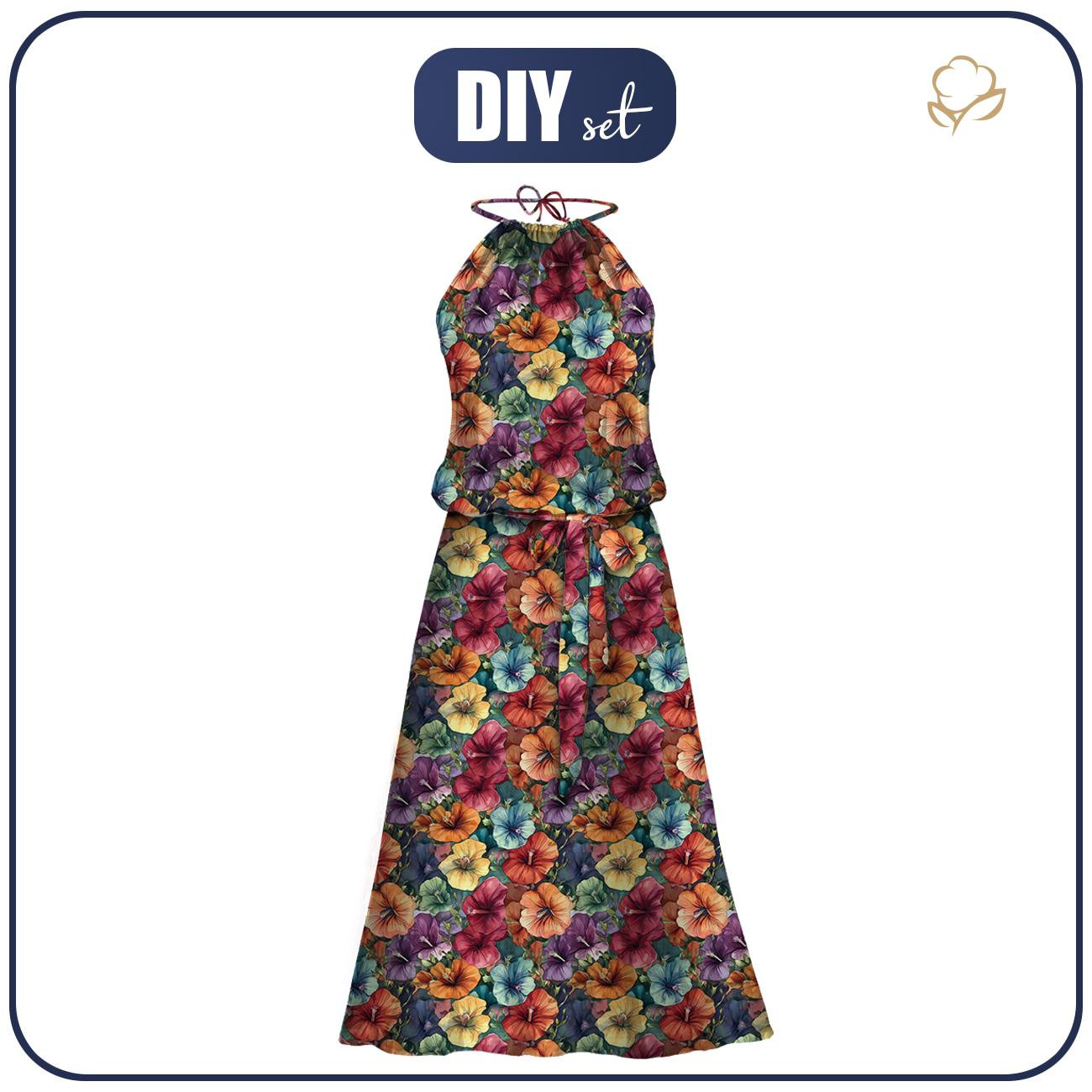 DRESS "DALIA" MAXI - FLOWERS pat.48 - sewing set