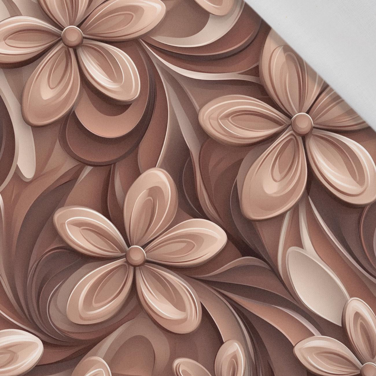 FLOWERS WZ.4/ Mocha Mousse  - Cotton woven fabric