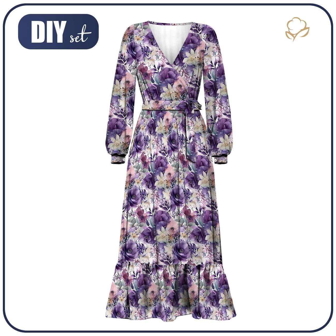 WRAP FLOUNCED DRESS (ABELLA) - FLOWERS pat.51 - sewing set