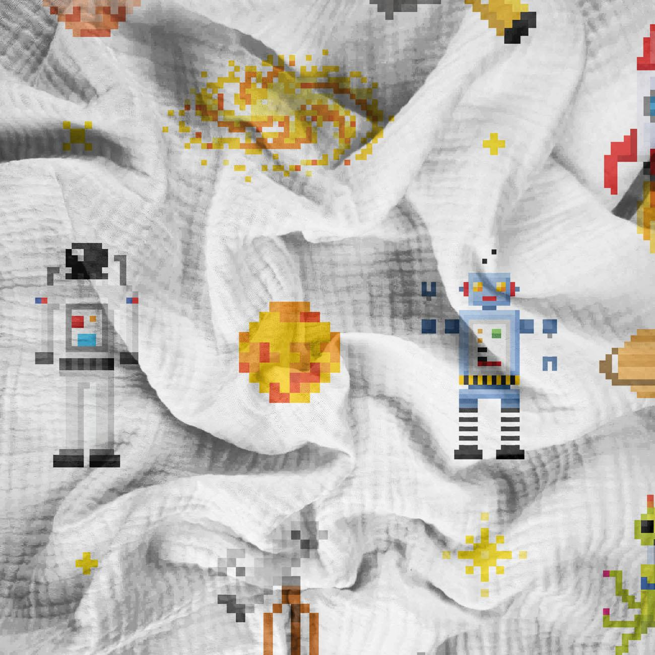 COSMOS PAT. 3 ( RETRO )  - Cotton muslin