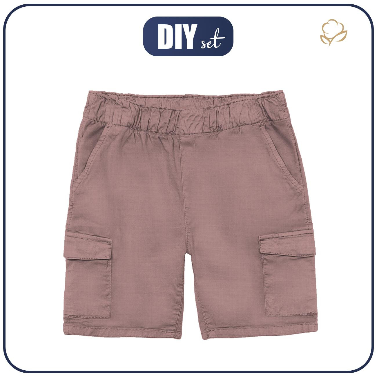 KID`S CARGO SHORTS - ROSE QUARTZ - sewing set