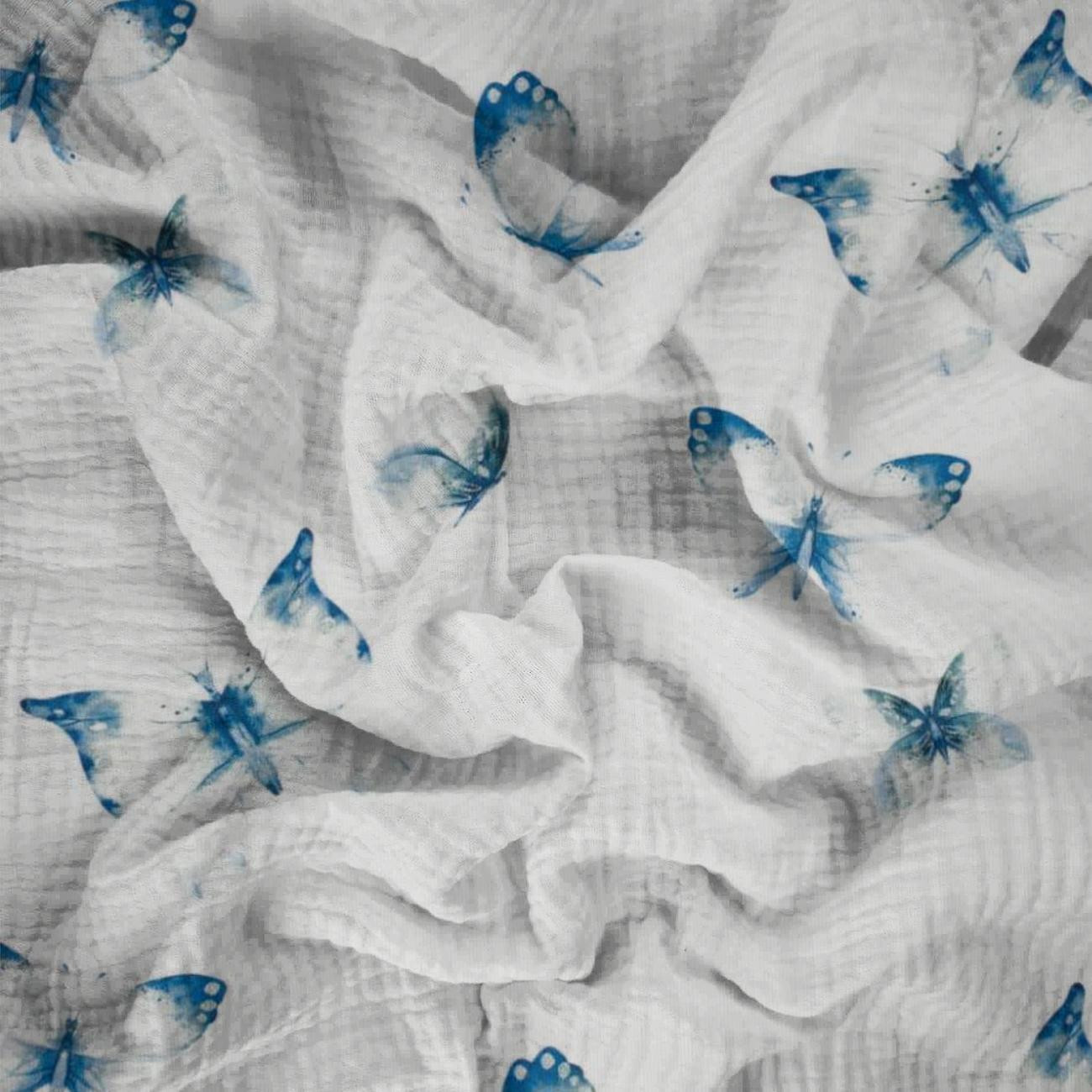 BUTTERFLIES PAT. 4 (WATER-COLOR BUTTERFLIES) - Cotton muslin