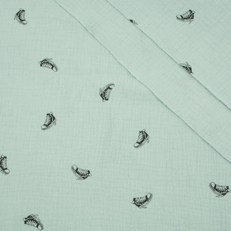 SNEAKERS / pale mint - cotton muslin