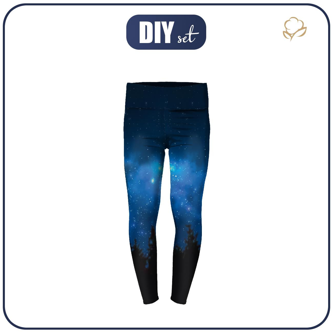 GIRLS THERMO LEGGINGS (DORA) - NIGHT SKY - sewing set