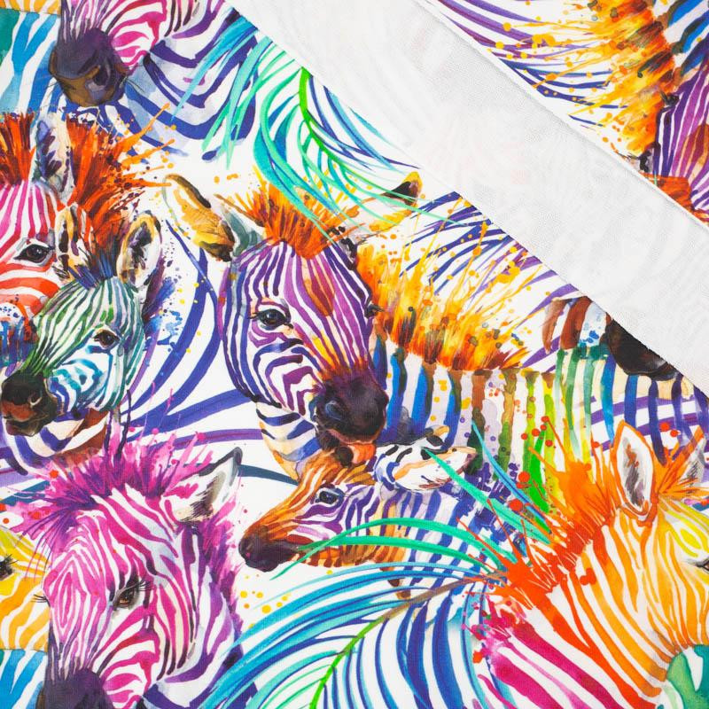 ZEBRA (rainbow) / white - looped knit fabric