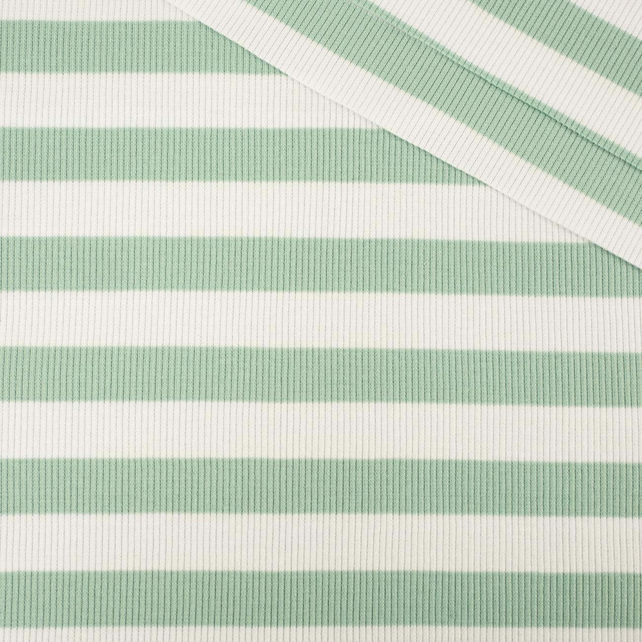 STRIPES / MINT - Ribbed knit fabric