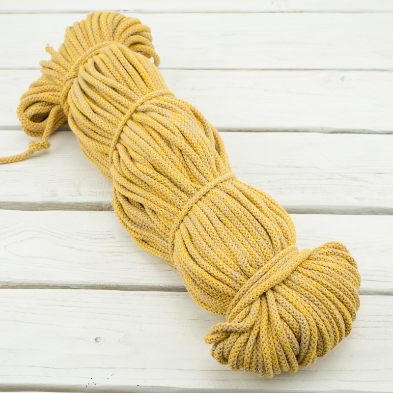 Strings cotton hank  5mm - melange mustard