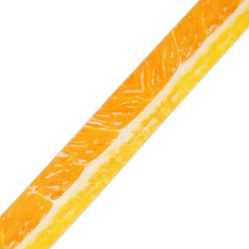 Woven printed elastic band - ORANGE  / Choice of sizes