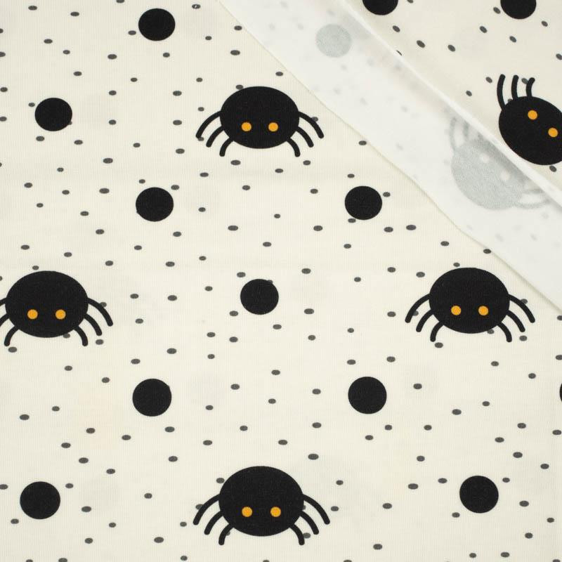 HALLOWEEN SPIDERS / ecru - single jersey with elastane TE210