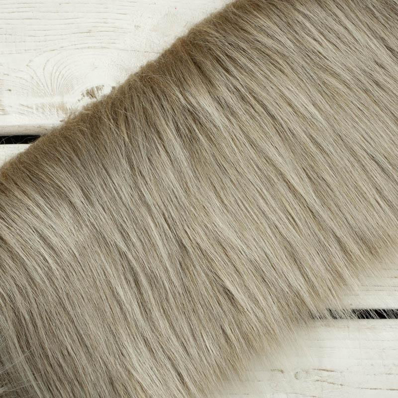 Faux fur trim 15cm x 150cm - melange sand