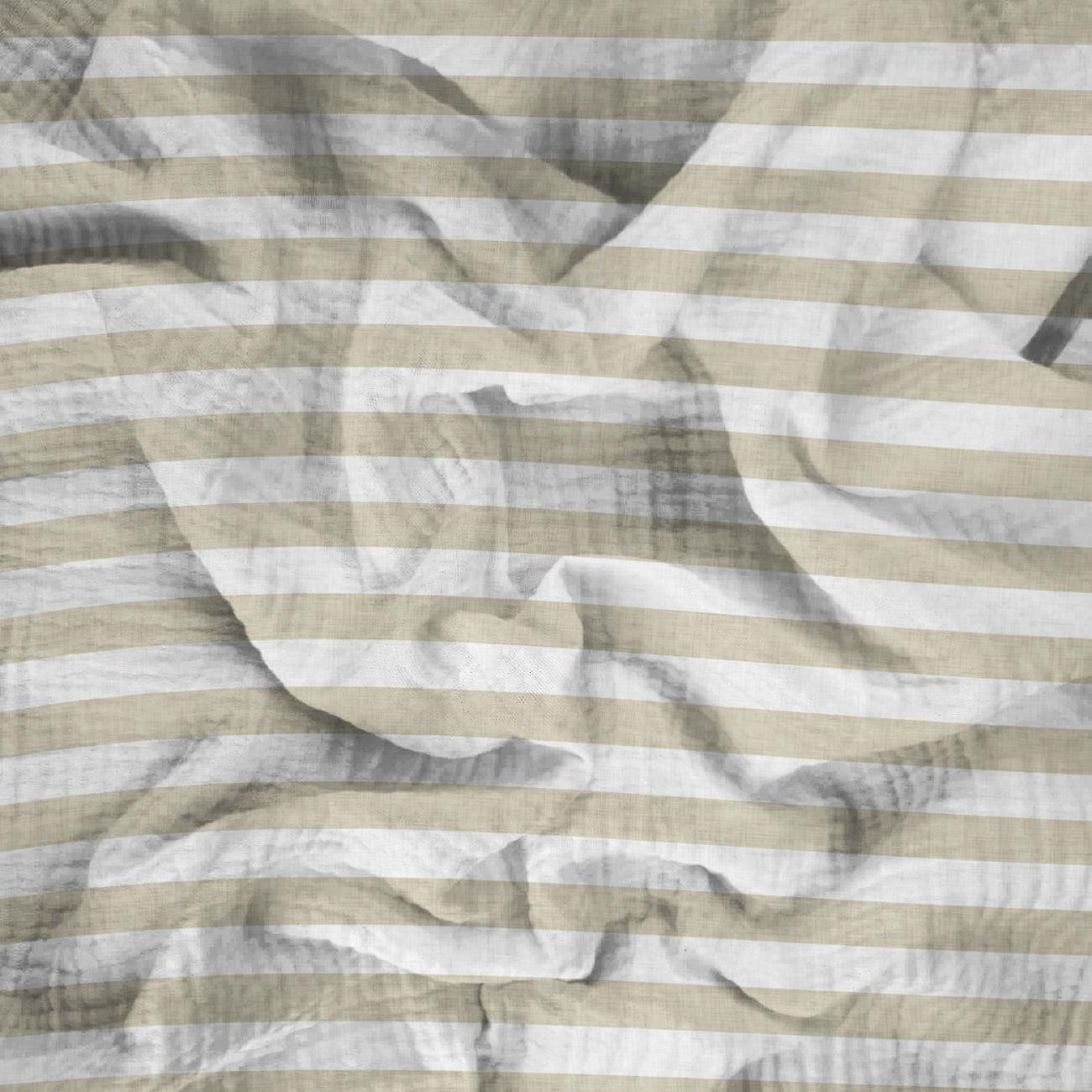STRIPES 1x1 - acid ecru / acid beige  - Cotton muslin
