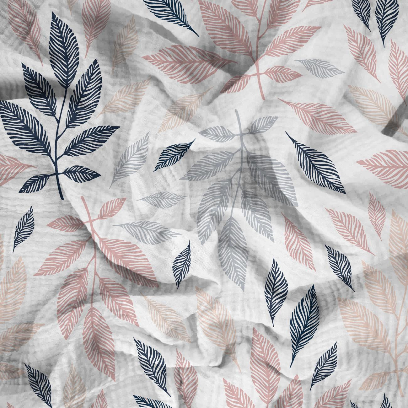PASTEL LEAVES - Cotton muslin