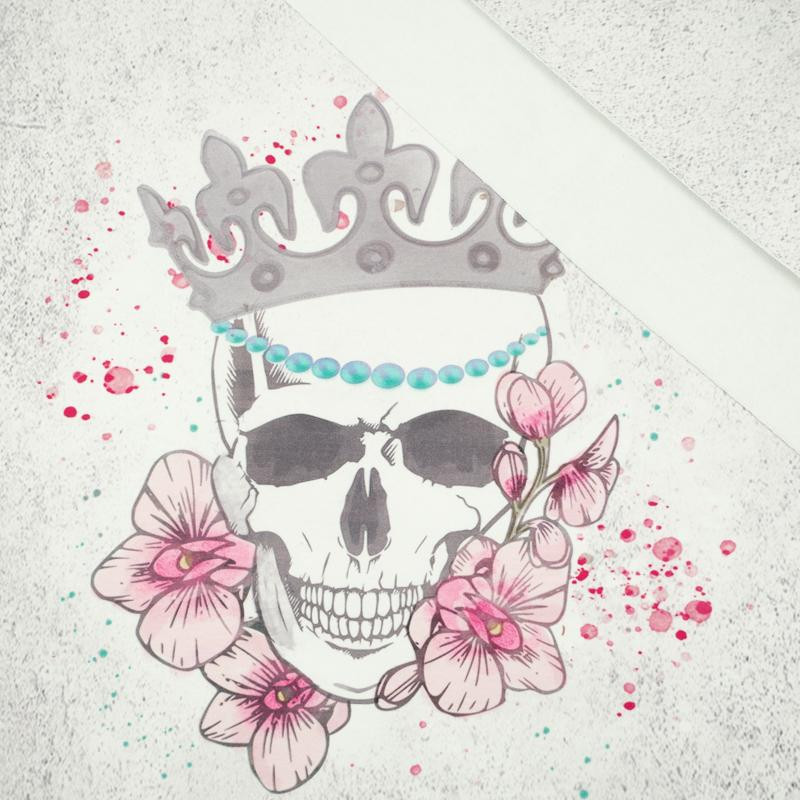 SKULL QUEEN / concrete - panoramic panel looped knit 
