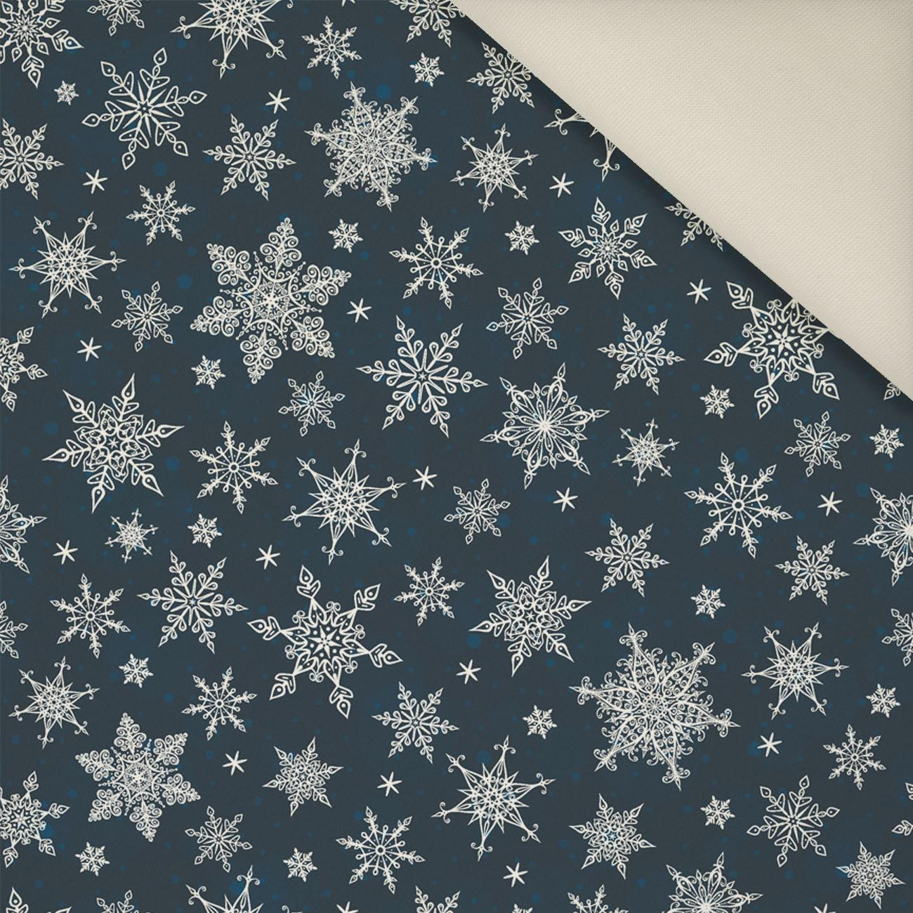 SNOWFLAKES PAT. 2 / navy- Upholstery velour 