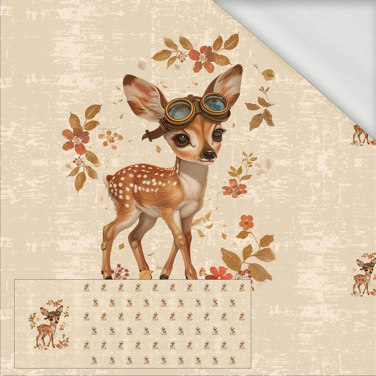 FAWN STEAMPUNK FOREST - panoramic panel looped knit (60cm x 155cm)
