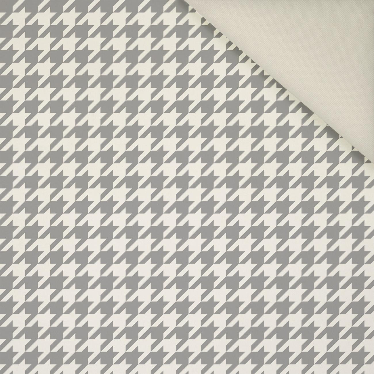 GREY HOUNDSTOOTH / WHITE- Upholstery velour 