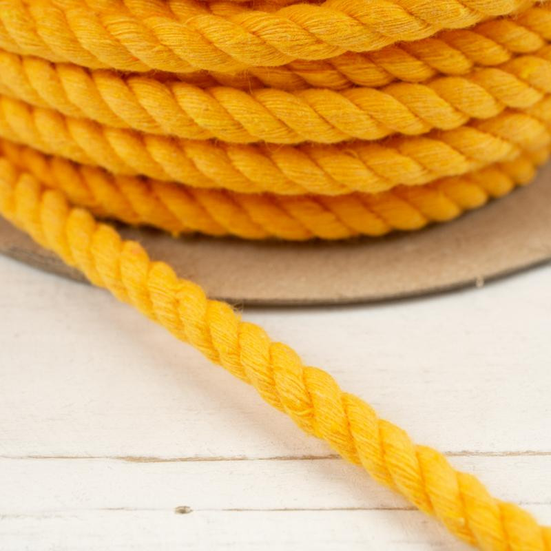 Twisted cotton cord 8 mm - mustard