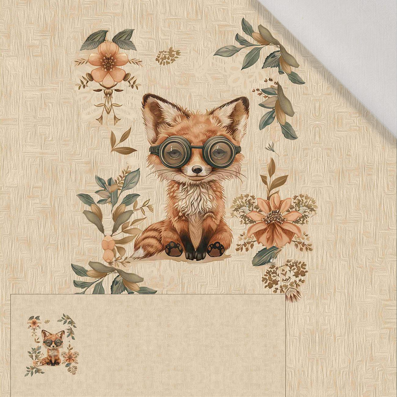 FOX STEAMPUNK FOREST - PANORAMIC PANEL (60cm x 155 cm) Cotton woven fabric