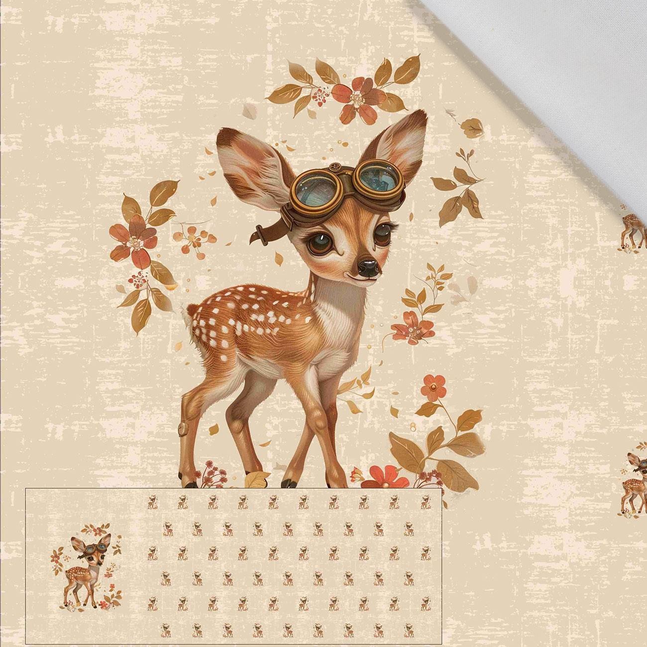 FAWN STEAMPUNK FOREST - PANORAMIC PANEL (60cm x 155 cm) Cotton woven fabric