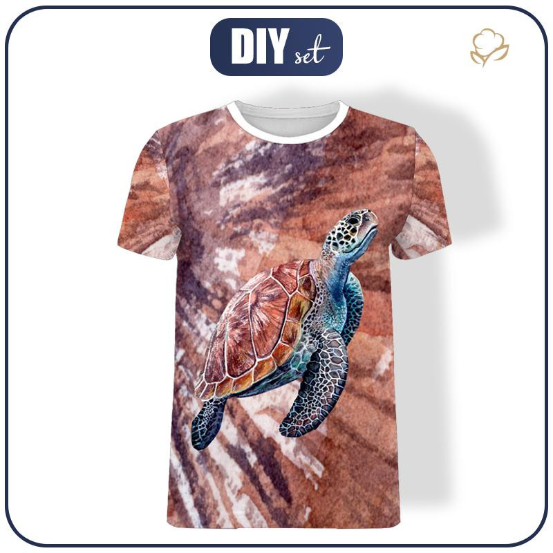 MEN’S T-SHIRT - TURTLE pat. 2 (Save the ocean) - single jersey