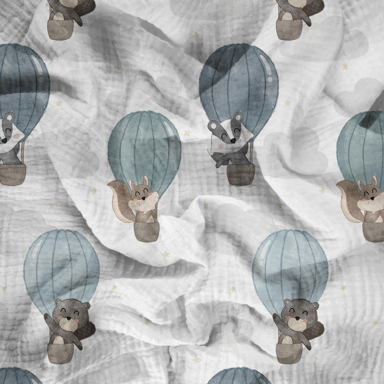 ANIMALS IN CLOUDS pat. 3 - Cotton muslin