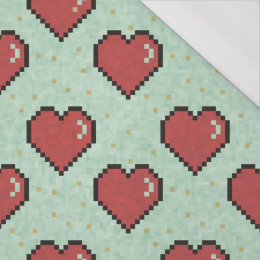 HEARTS (retro) / mint - single jersey with elastane 