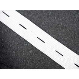 Buttonhole Elastic Tape Webbing - width 20mm WHITE